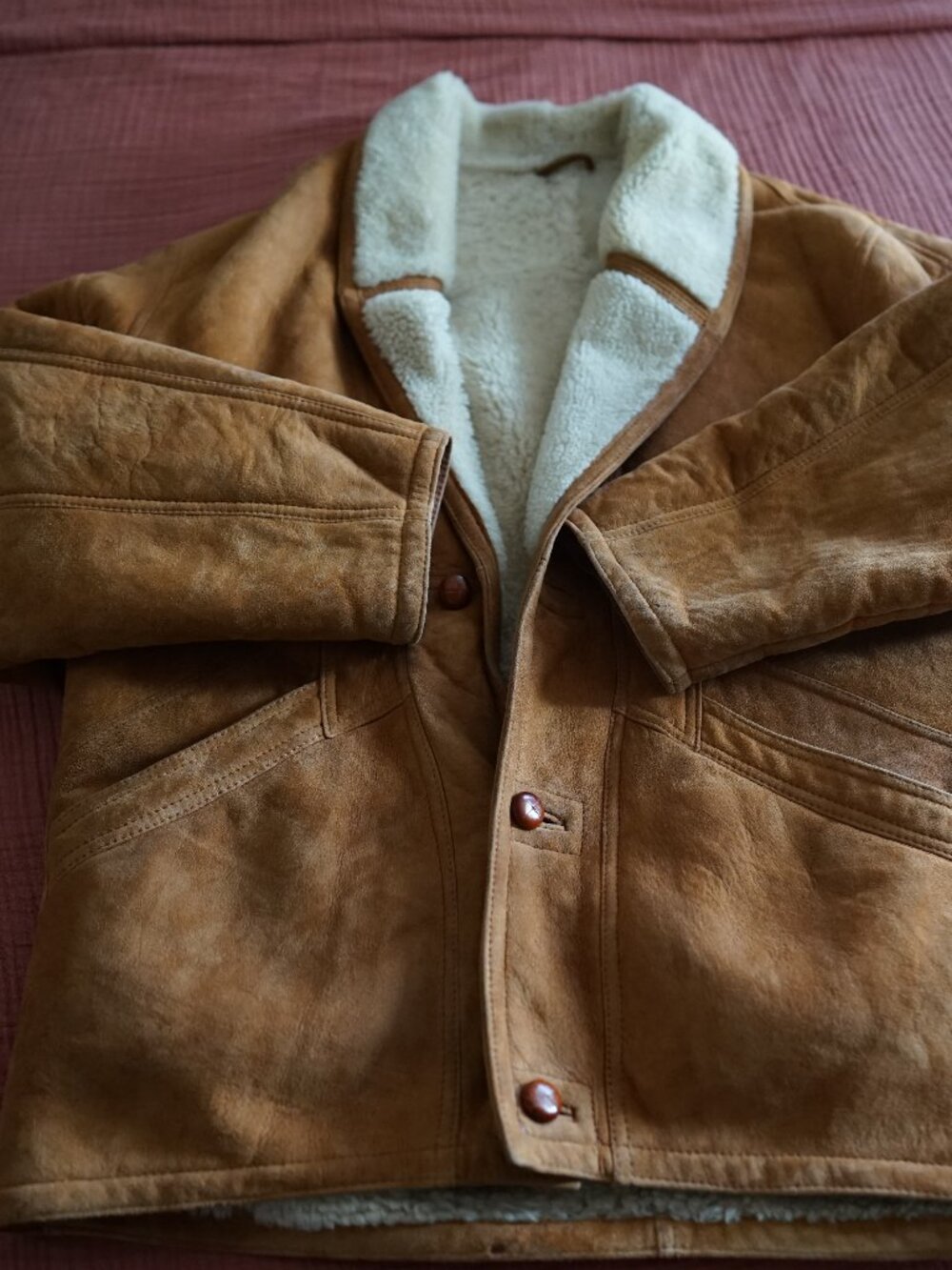VintageShearling Genuine Sheepskin Shearling Coat Men’s Size 48